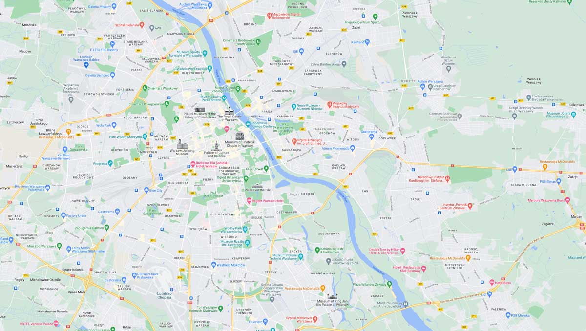 Mapa Warszawy
